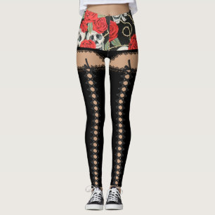 Skulls & Roses Costume Leggings