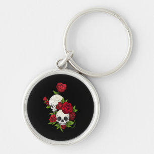 Skulls Roses Día de Muertos Key Ring