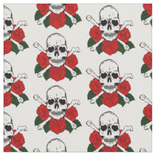 Skulls roses fabric