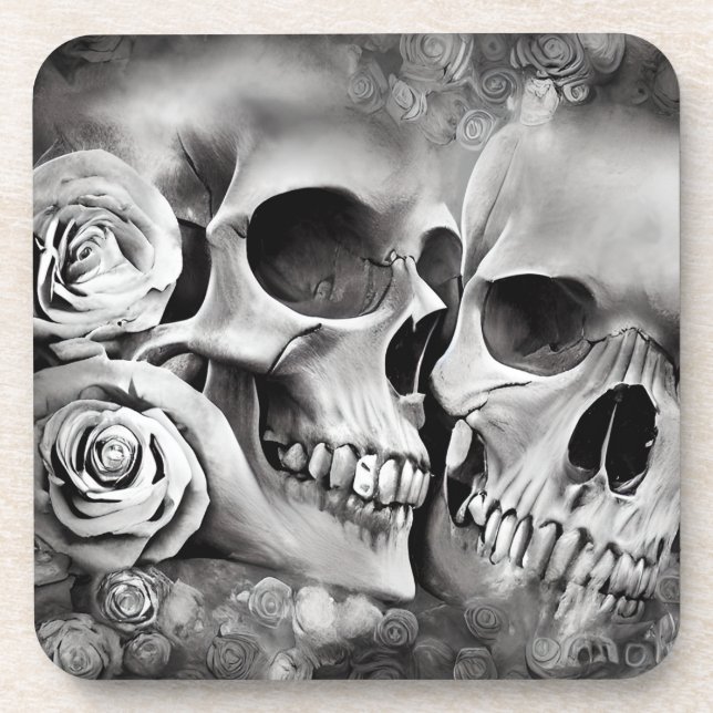 Skulls & Roses Gothic Coaster (Front)