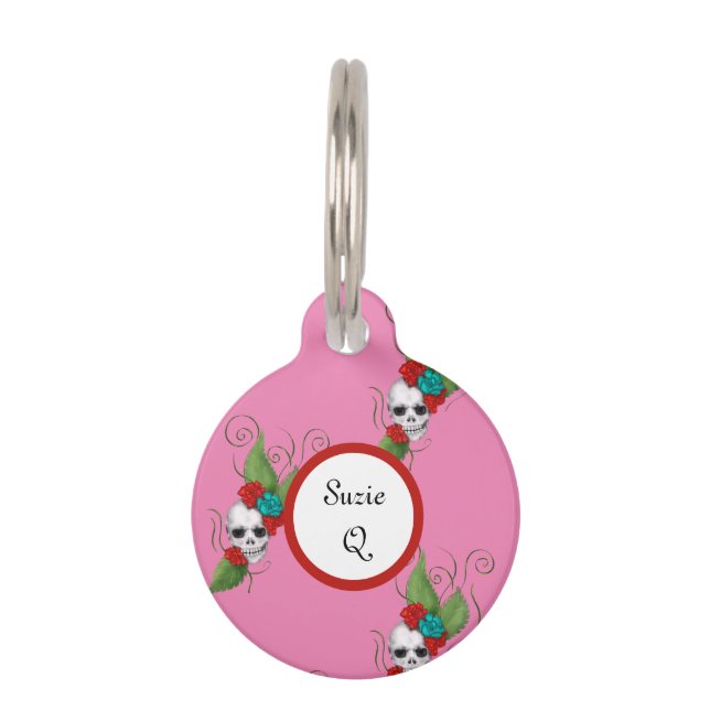 Skulls & Roses Pet Tag (Front)