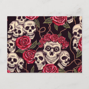 Skulls & Roses Postcard