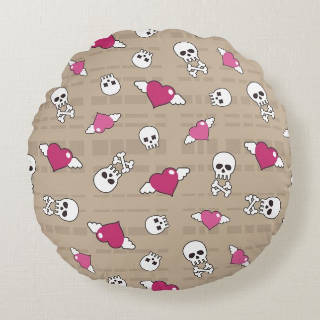 Skulls Round Cushion (Front)