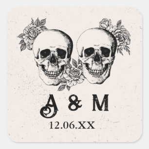 Skulls Rustic Vintage Roses Stickers Labels