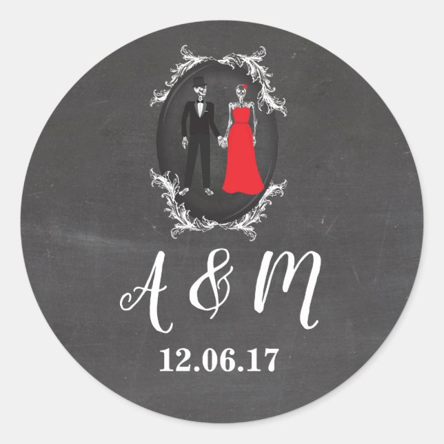 Skulls Rustic Vintage Skeletons Stickers Labels (Front)