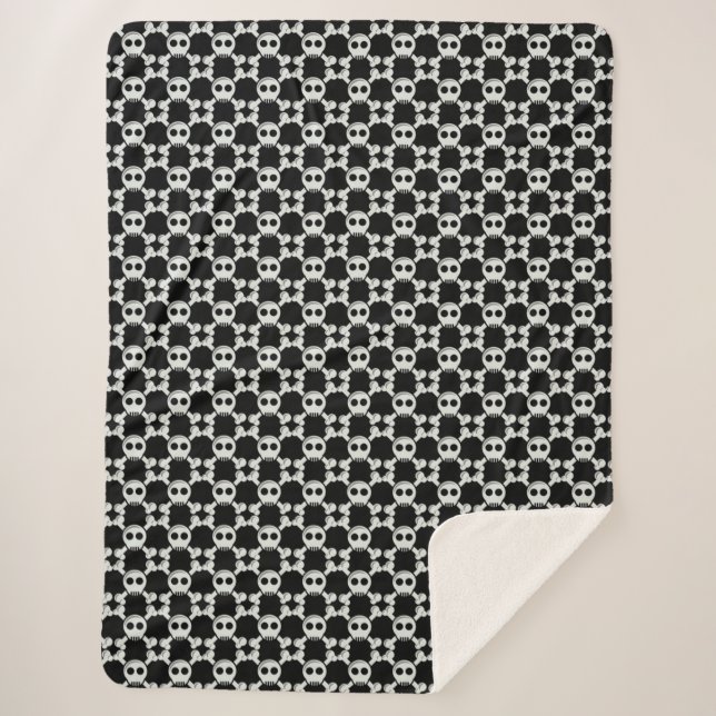 Skulls Sherpa Blanket (Front)