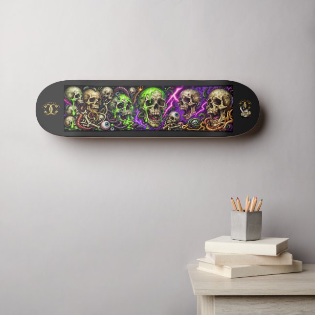 Skulls Skateboard (Wall Art (Horz))