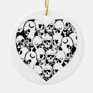 Skulls Skulls and Skulls Black Ceramic Tree Decoration