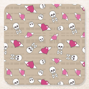Skulls Square Paper Coaster