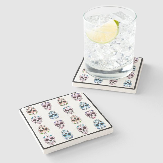 Skulls Stone Coaster (Side)