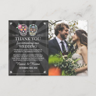 Skulls Thank You Photo Card Gothic Halloween