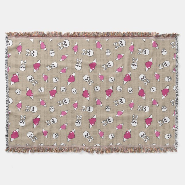 Skulls Throw Blanket (Front)