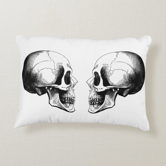 Skulls Throw Pillow (Back)
