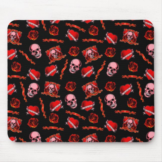 Skulls Valentine Mouse Mat (Front)