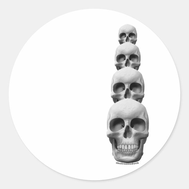 Skulls - Vertical Classic Round Sticker (Front)