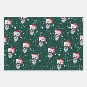 Skulls with Beards Christmas Wrapping Paper