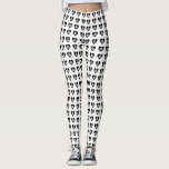 Skulls with Black Hearts Pattern Halloween Leggings<br><div class="desc">Celebrate Halloween with this unique and modern Halloween leggings featuring white skulls with black hearts.</div>