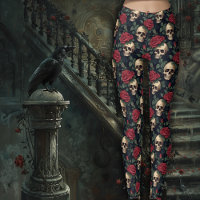 Skulls with Red Roses