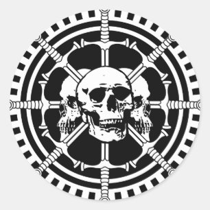 Skulls with Swords Classic Round Sticker