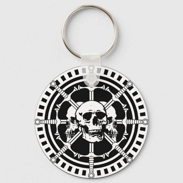 Skulls with Swords Key Ring (Front)