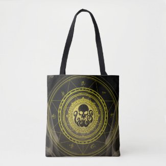 Skullthulhu Fearfull Yellow Tote Bag