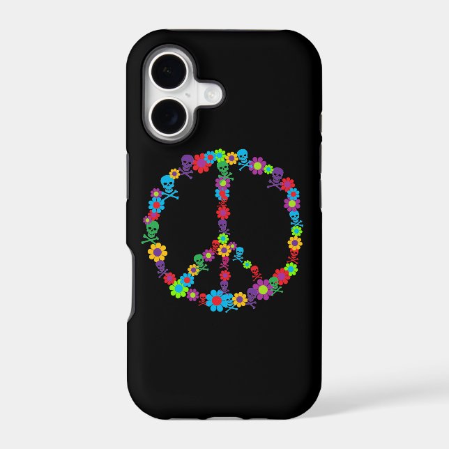Skully Flower Power Peace Sign (Back)