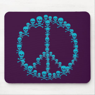 Skully Peace Sign Mouse Mat