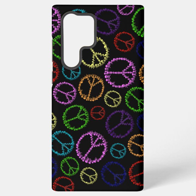 Skully Peace Sign Samsung Galaxy S22 Ultra Case (Back)