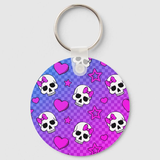 Skully Pop Kawaii Key Ring (Front)