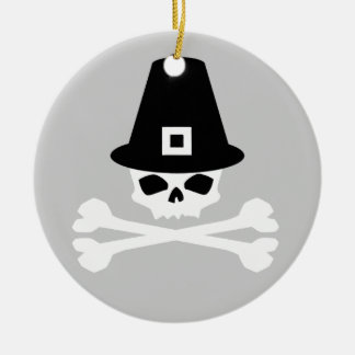Skully the PilGRIM Ceramic Tree Decoration