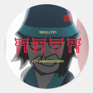 Skullyx1 4th Ann Classic Round Sticker
