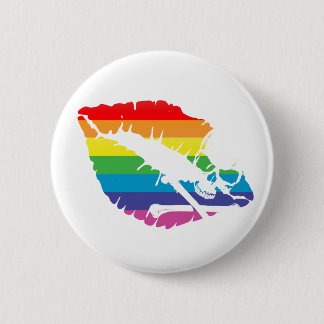 skullz and lips. 6 cm round badge
