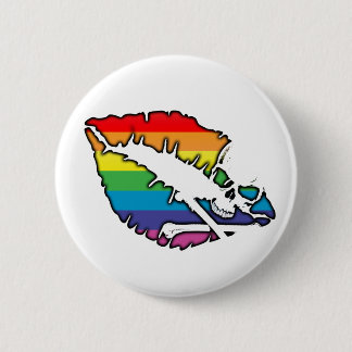skullz and lips. 6 cm round badge