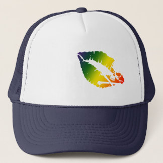skullz and lips. trucker hat