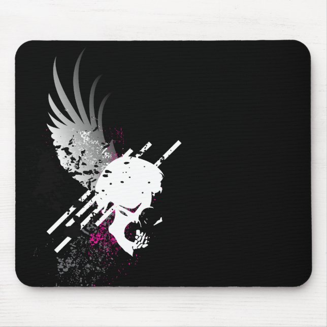 skullz. down winged. mouse mat (Front)
