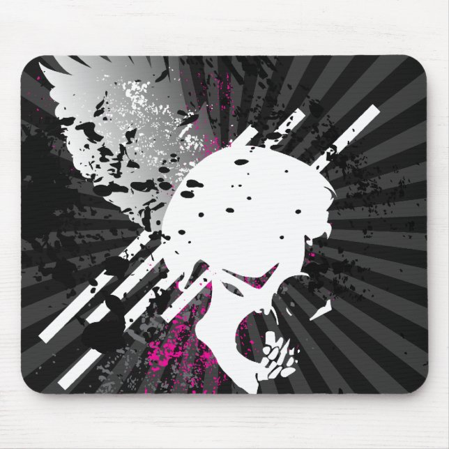 skullz. down winged. mouse mat (Front)