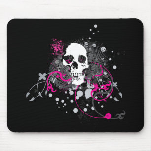 skullz. straight twisted arrows. mouse mat