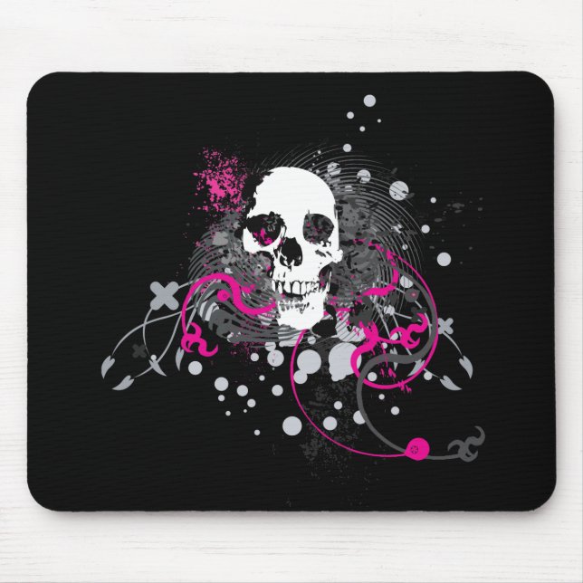 skullz. straight twisted arrows. mouse mat (Front)
