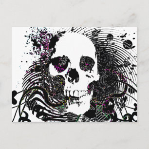 skullz. straight twisted arrows. postcard