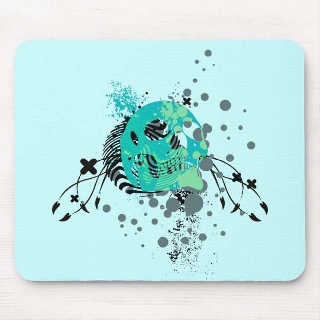 skullz. up with bubbles. mouse mat (Front)