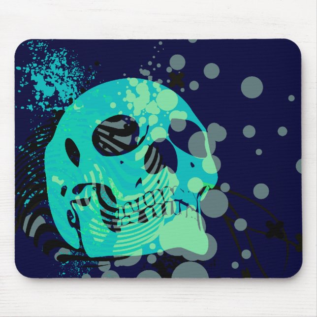 skullz. up with bubbles. mouse mat (Front)