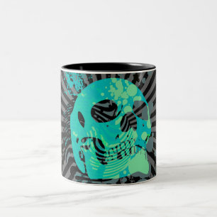 skullz. up with bubbles. Two-Tone coffee mug