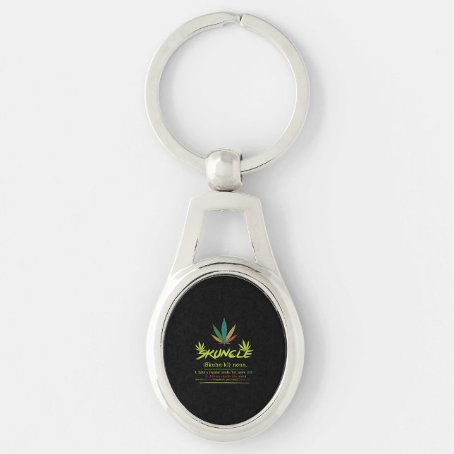 Skuncle Definition Weed Smoking Uncle Funny Stoner Key Ring (Front)