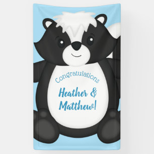 Skunk Baby Shower Blue Banner