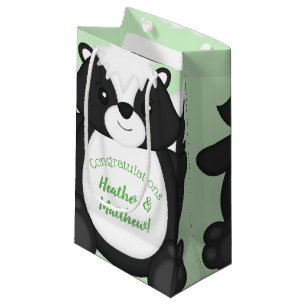 Skunk Baby Shower Green Small Gift Bag