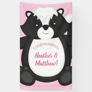 Skunk Baby Shower Pink Banner