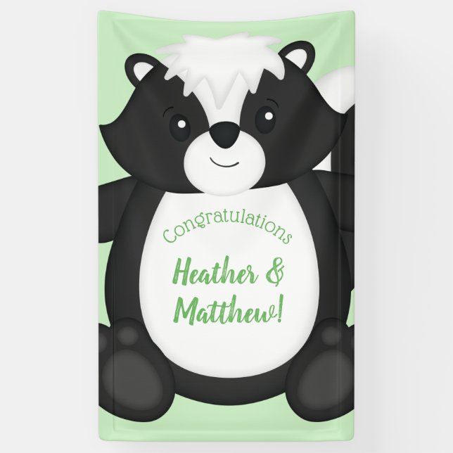 Skunk Baby Shower Woodland Animals Banner (Vertical)