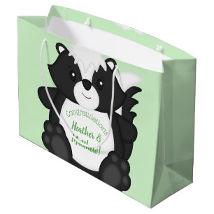 Skunk Baby Shower Woodland Animals Large Gift Bag