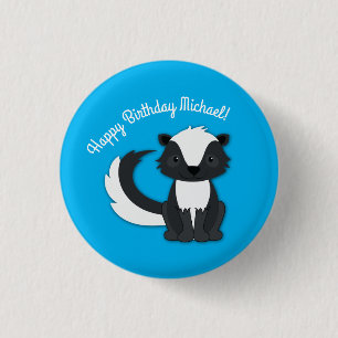 Skunk Birthday Party Kids 3 Cm Round Badge