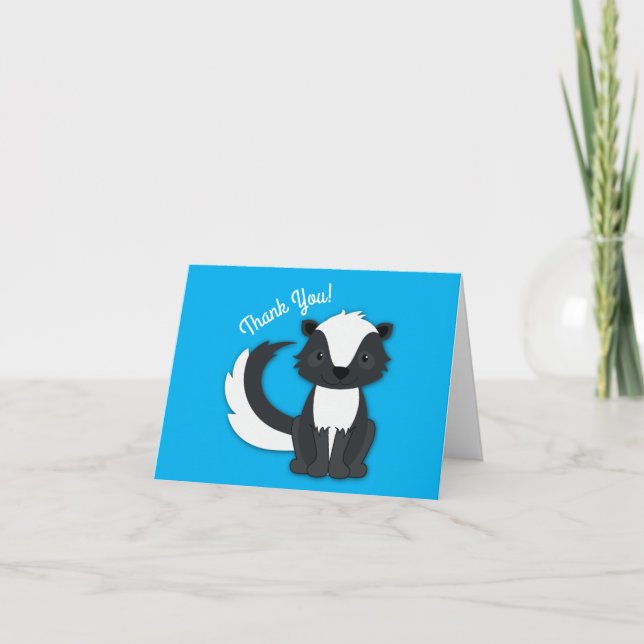 Skunk Birthday Party Kids Card (Front)